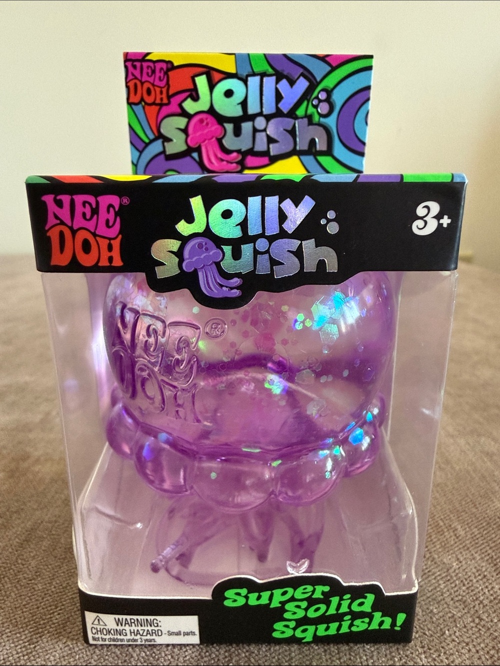 SUPER RARE NeeDoh Jelly Squish Super Solid Squish Jelly fish Toy - Purple